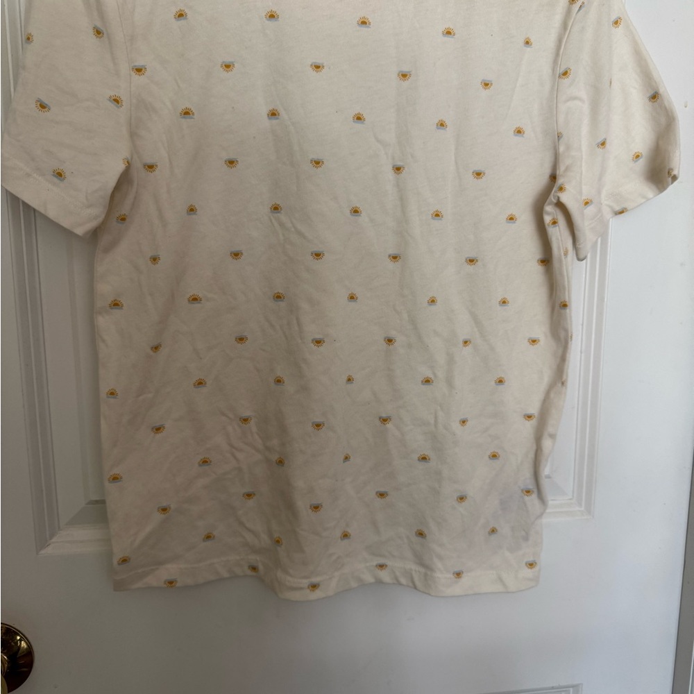 Cream T-Shirt with Yellow Pattern